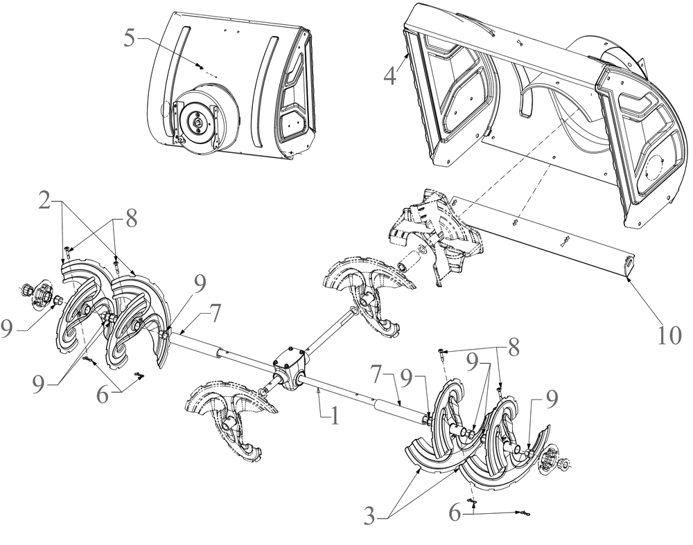 Auger Housing Diagram and Parts List for 3X30-INCHHD (31AH5EVW710)(2023) Cub Cadet Snow Blower